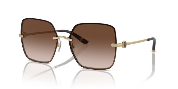 TORY BURCH SHINY LIGHT GOLD LIGHT BROWN - SUNGLASS TORY BURCH  - 6080334913