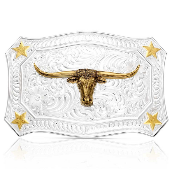 MONTANA SILVERSMITHS LONE STAR LEGACY LONGHORN - ACC BUCKLE  - 54510-767M