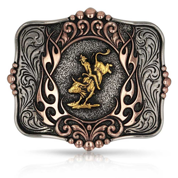 ATTITUDE BY MONTANA SILVERSMITHS 2TONE CODE OF THE WEST - ACC BUCKLE  - A1038P