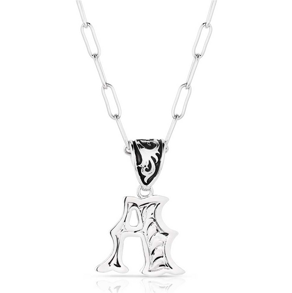 MONTANA SILVERSMITHS WESTERN INITIAL NECKLACE A - ACCESSORIES JEWELRY NECKLACE - NC6096-A
