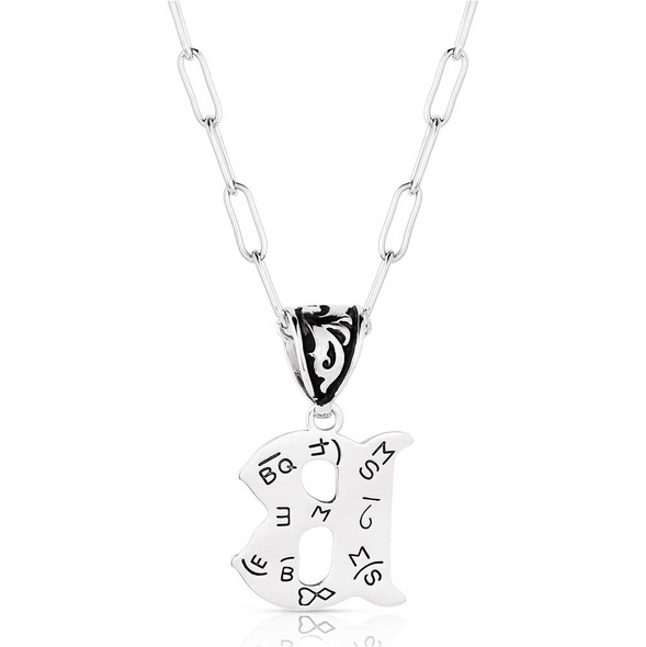 MONTANA SILVERSMITHS WESTERN INITIAL NECKLACE B - ACCESSORIES JEWELRY NECKLACE - NC6096-B