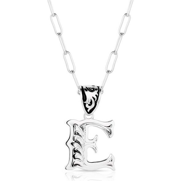 MONTANA SILVERSMITHS WESTERN INITIAL NECKLACE E - ACCESSORIES JEWELRY NECKLACE - NC6096-E