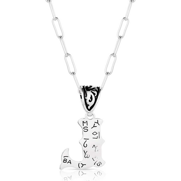 MONTANA SILVERSMITHS WESTERN INITIAL NECKLACE L - ACCESSORIES JEWELRY NECKLACE - NC6096-L