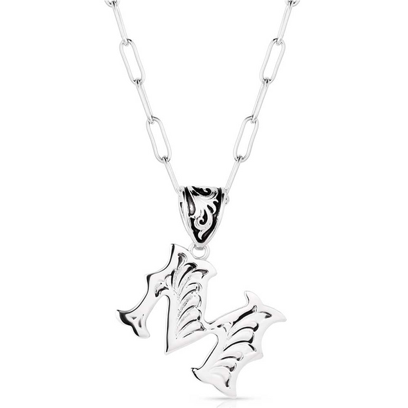 MONTANA SILVERSMITHS WESTERN INITIAL NECKLACE M - ACCESSORIES JEWELRY NECKLACE - NC6096-M