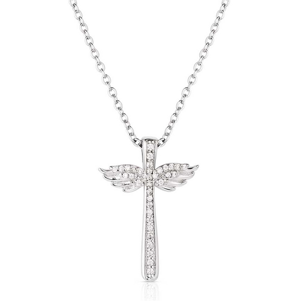 MONTANA SILVERSMITHS WINGS OF FAITH CROSS - ACCESSORIES JEWELRY NECKLACE - NC6125