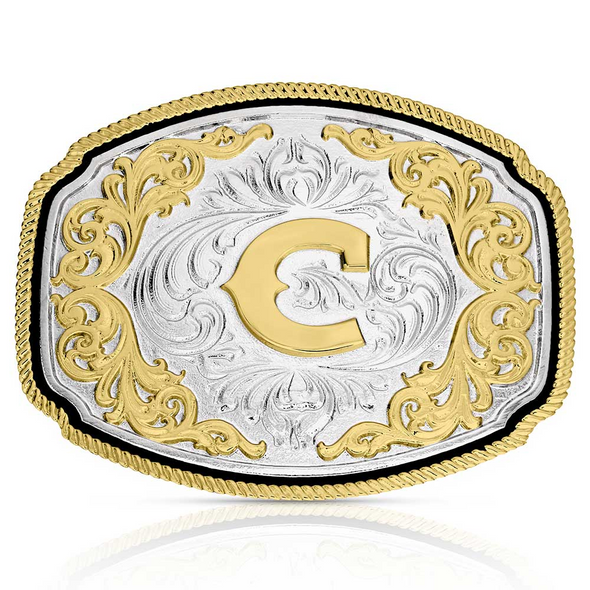 ATTITUDE BY MONTANA SILVERSMITHS WESTERN INITIAL BUCKLE C - ACC BUCKLE  - A1047C