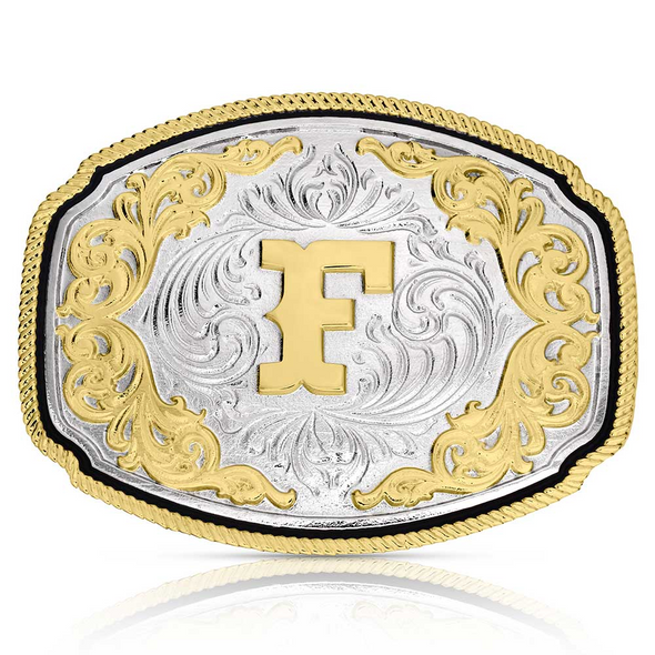 ATTITUDE BY MONTANA SILVERSMITHS WESTERN INITIAL BUCKLE F - ACC BUCKLE  - A1047F