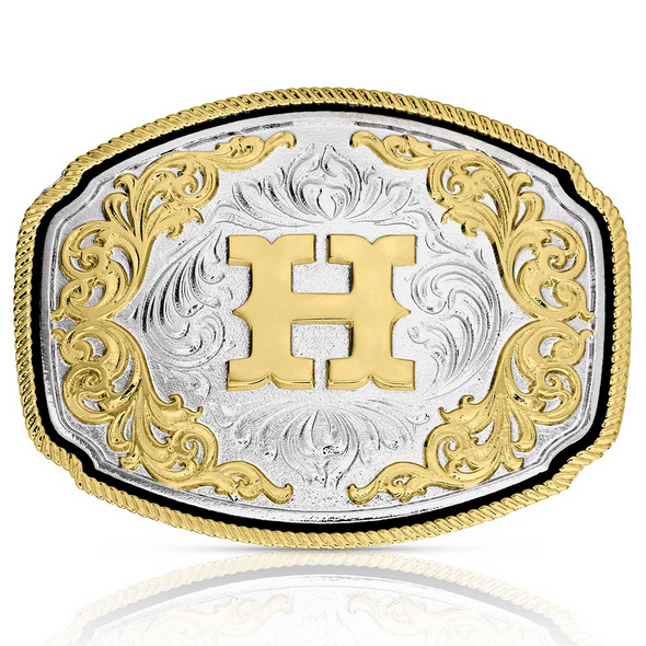ATTITUDE BY MONTANA SILVERSMITHS WESTERN INITIAL BUCKLE H - ACC BUCKLE  - A1047H