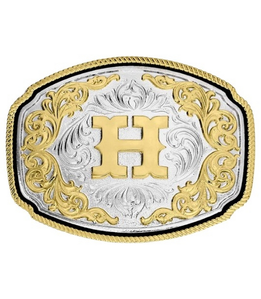 ATTITUDE BY MONTANA SILVERSMITHS WESTERN INITIAL BUCKLE H - ACC BUCKLE  - A1047H