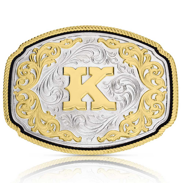 ATTITUDE BY MONTANA SILVERSMITHS WESTERN INITIAL BUCKLE K - ACC BUCKLE  - A1047K
