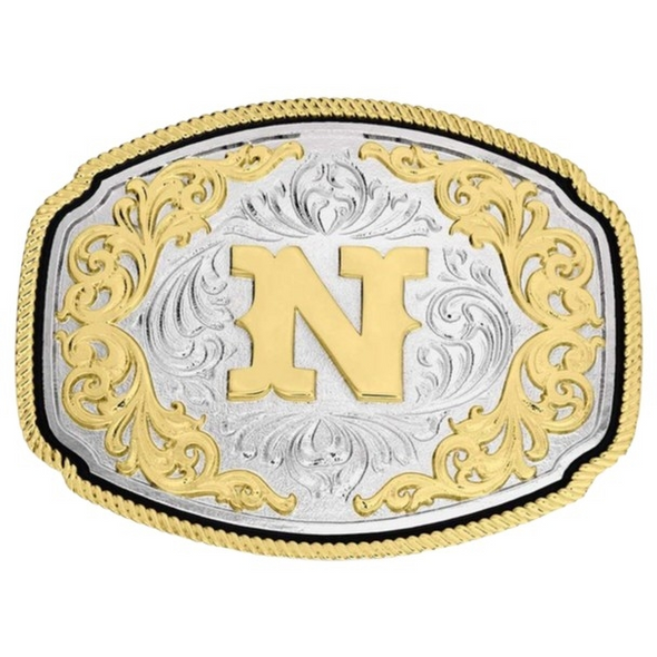 ATTITUDE BY MONTANA SILVERSMITHS WESTERN INITIAL BUCKLE N - ACC BUCKLE  - A1047N