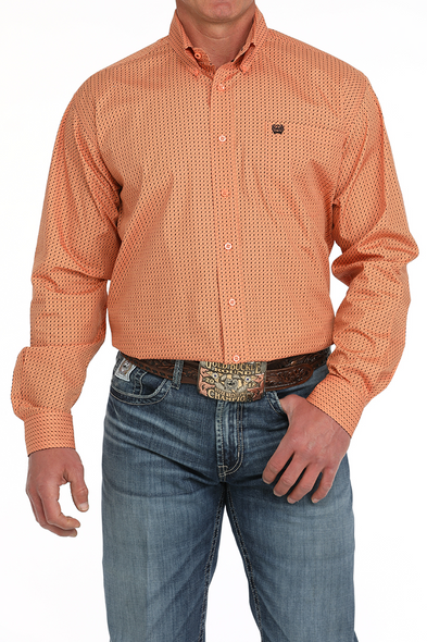 CINCH CORAL GEOMETRIC PRINT - MENS SHIRT  - MTW1105875