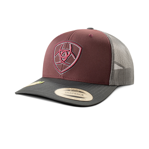 ARIAT TWO TONE SHIELD BURGUNDY - HATS CAP  - A300091909