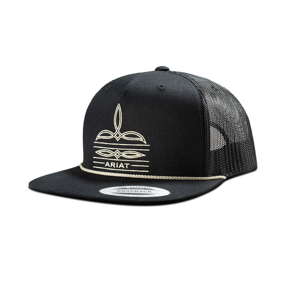 ARIAT BUG STITICH ROPE BLACK - HATS CAP  - A300092201