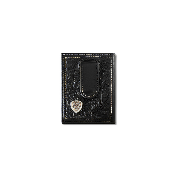 ARIAT MONEY CLIP FLORAL EMBOSS BLACK - ACCESSORIES WALLET  - A3564601