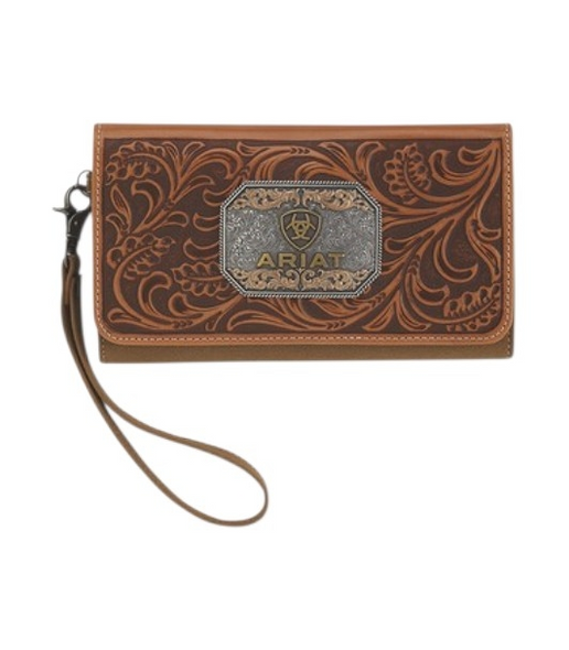 ARIAT EVELYN SCROLL TAN WALLET - LADIES PURSES  - A770021208