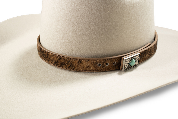 3-D BELT CALF HAIR TURQUOISE - HATS ADD-ONS  - D740002502