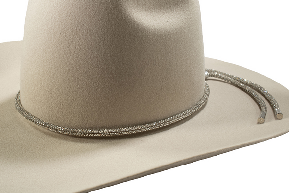 3-D BELT GLASS RHINESTONED SILVER - HATS ADD-ONS  - D740002636