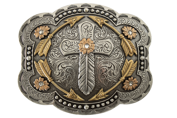 NOCONA CROSS WITH SCROLLING DESIGN - ACC BUCKLE  - 37947