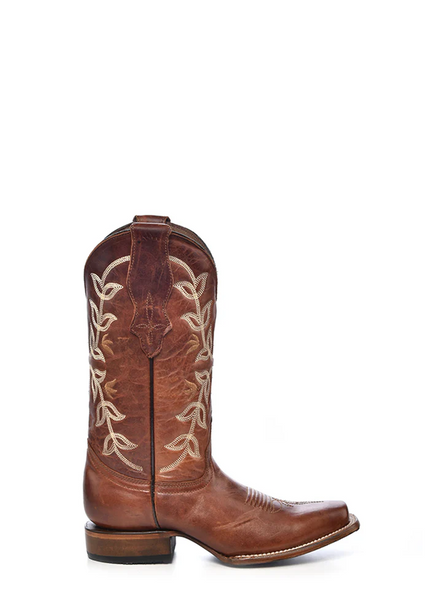 CORRAL COGNAC EMBROIDERY SQUARE TOE - BOOT LADIES  - L2000