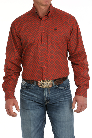 CINCH RED DIAMOND PRINT - MENS SHIRT  - MTW1105870