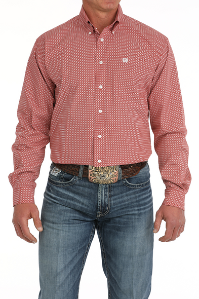 CINCH RED MEDALLION PRINT - MENS SHIRT  - MTW1105871