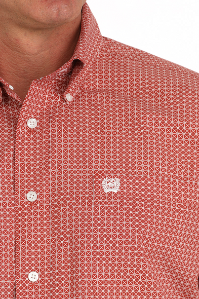 CINCH RED MEDALLION PRINT - MENS SHIRT  - MTW1105871