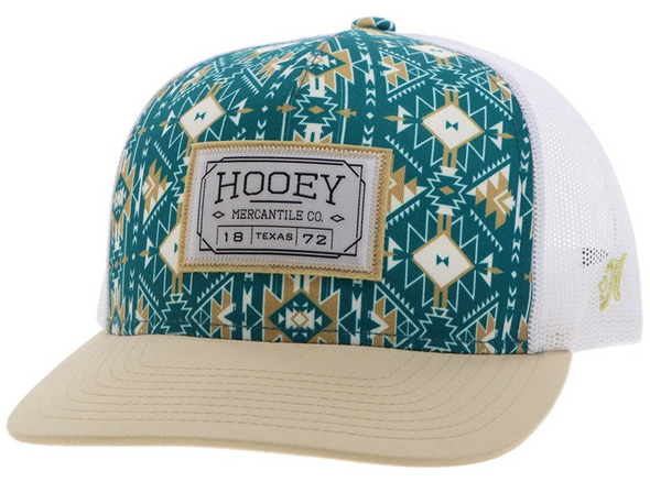 HOOEY TEAL TAN WHITE 5 PANEL - HATS CAP  - 2502T-TLWH