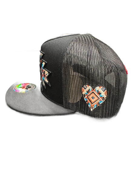 DE RANCHO AZTEC HEART BLK - HATS CAP  - AZTEC HEART BLK