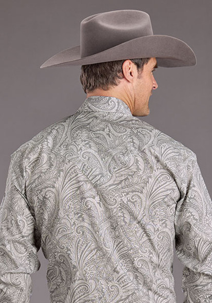 STETSON SMOKE PAISLEY POCKET PRINT - MENS SHIRT  - 11-001-0425-2065GY