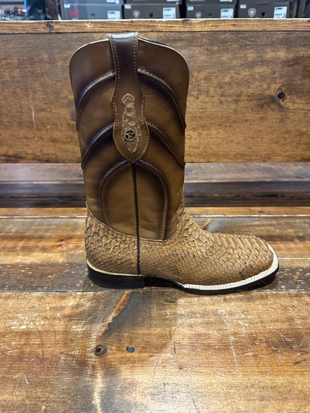 DILIGENCIA PYTHON HONEY NOBUCK - BOOT MENS WESTERN - PYTHON HONEY NOBUCK
