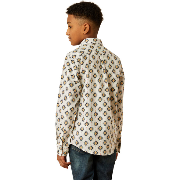 ARIAT CAI CLASSIC FIT KHAKI PRINT - KIDS BOYS SHIRT - 10054784