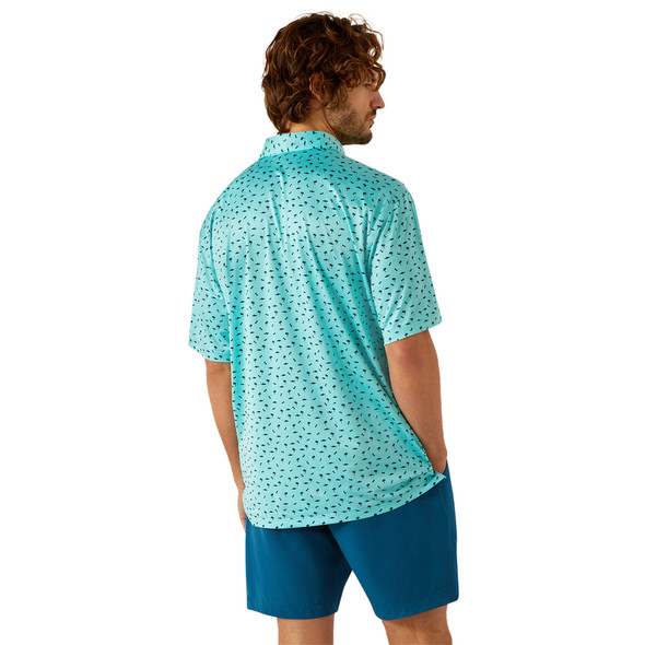 ARIAT CHARGER 2.0 PRINTED POLO AQUA - MENS POLO  - 10054867