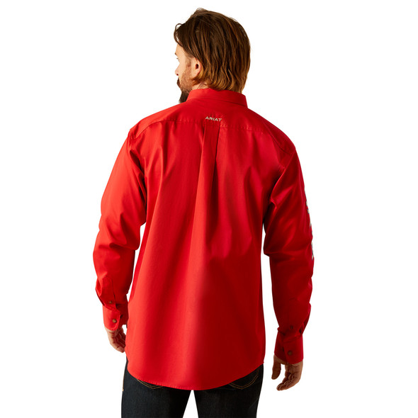 ARIAT TEAM LOGO TWILL RED - MENS SHIRT  - 10055236