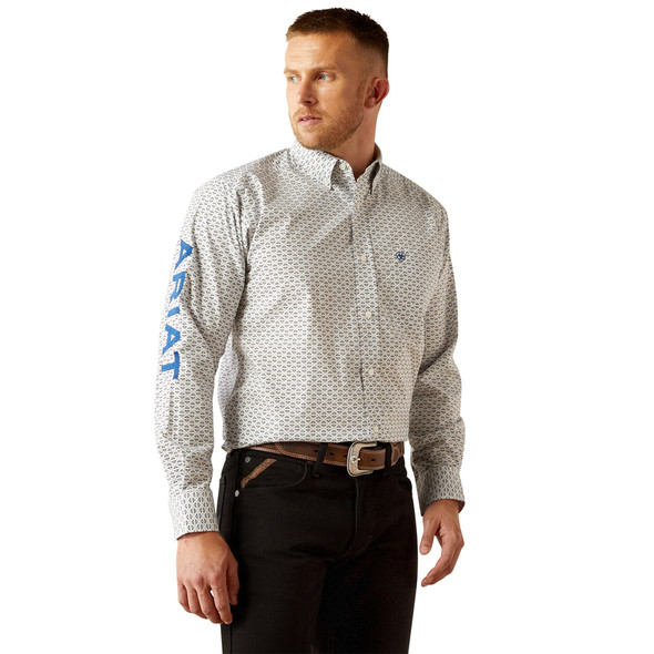 ARIAT TEAM LOGO DREW BLUE/NAVY PRINT - MENS SHIRT  - 10054667