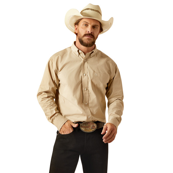 ARIAT CAYSON PRO CLASSIC KHAKI PLAID - MENS SHIRT  - 10054675