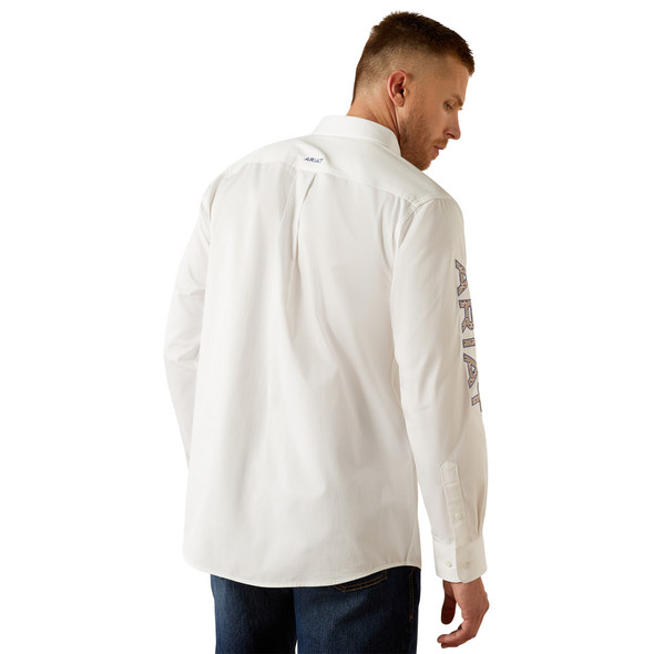 ARIAT TEAM LOGO TWILL WHITE KHAKI - MENS SHIRT  - 10055286