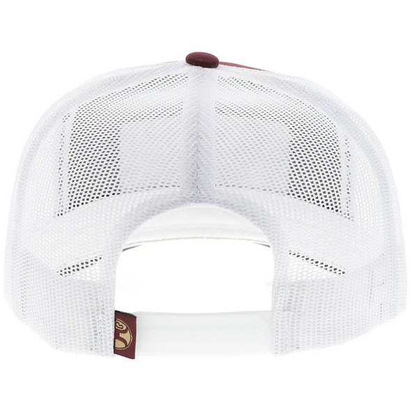 HOOEY MAROON WHITE 5 PANEL TRUCKER - HATS CAP  - 2561T-MAWH