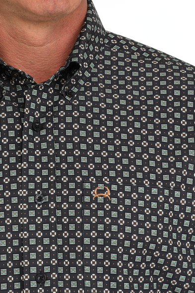CINCH ARENAFLEX NAVY MEDALLION PRINT - MENS SHIRT  - MTW1862034