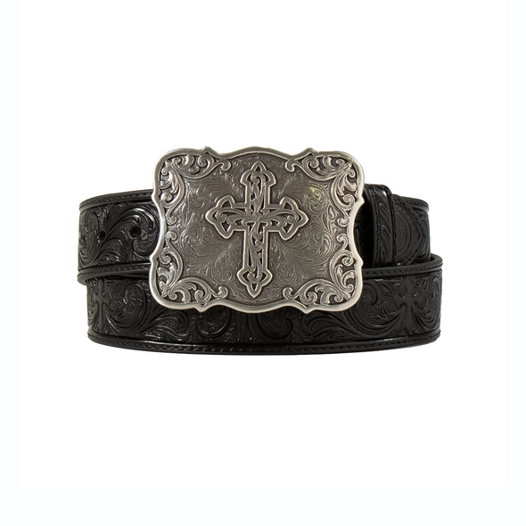 NOCONA EMBOSSED CROSSED STRIPED BLACK - ACCESSORIES BELT LADIES - N3483801