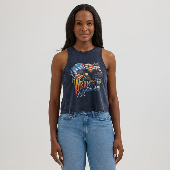 WRANGLER BLACK FLAG  FESTIVAL TANK CROP - LADIES TEE  - 112361860