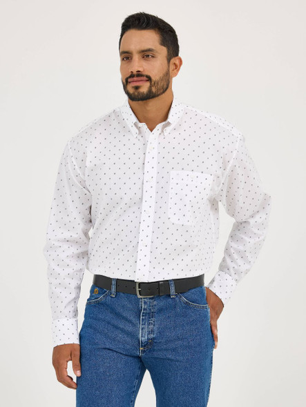 WRANGLER GEORGE STRAIT WHITE PRINT - MENS SHIRT  - 112365380