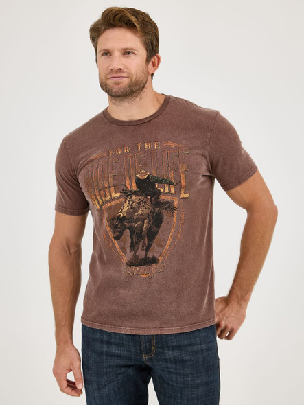 WRANGLER RIDE OF LIFE BROWN TEE - MENS TEE  - 112361859