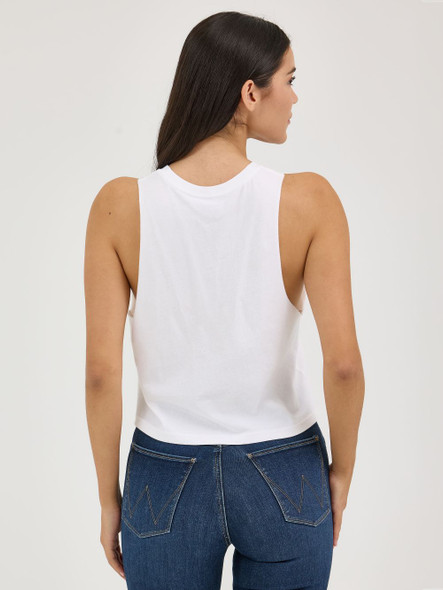 WRANGLER WHITE FESTIVAL CROP TANK - LADIES TEE  - 112361861