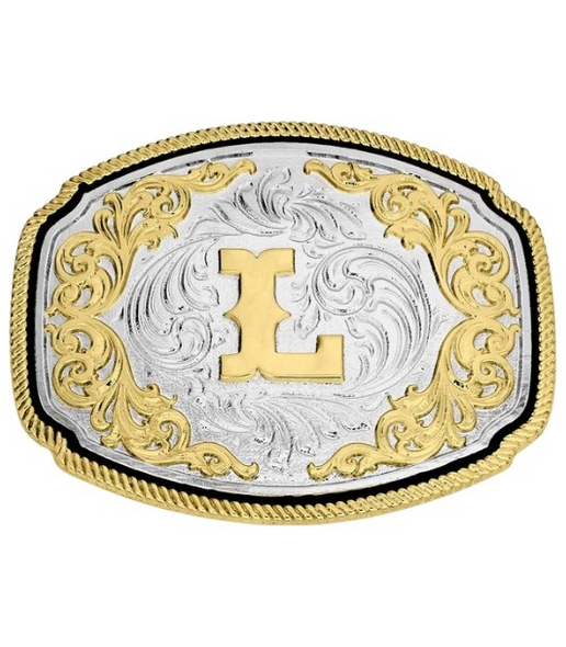 ATTITUDE BY MONTANA SILVERSMITHS WESTERN INITIAL BUCKLE L - ACC BUCKLE  - A1047L