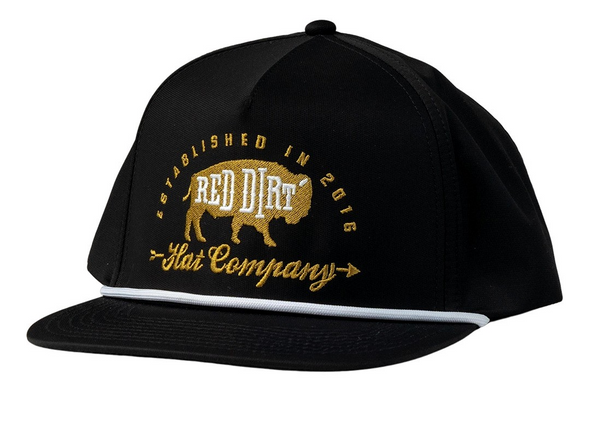 RED DIRT FOOL'S GOLD- BLACK/ BLACK ROPE - HATS CAP  - RDHC-445