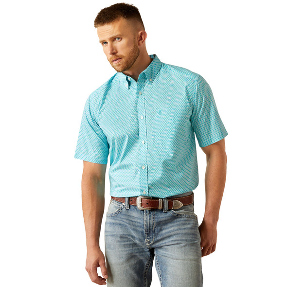 ARIAT WESTIN LIGHT BLUE PRINT - MENS SHIRT  - 10058750