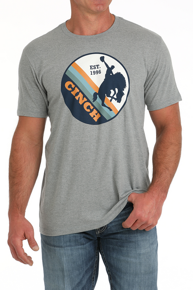 CINCH BUCKING BRONC GRAY - MENS TEE  - MTT1690665