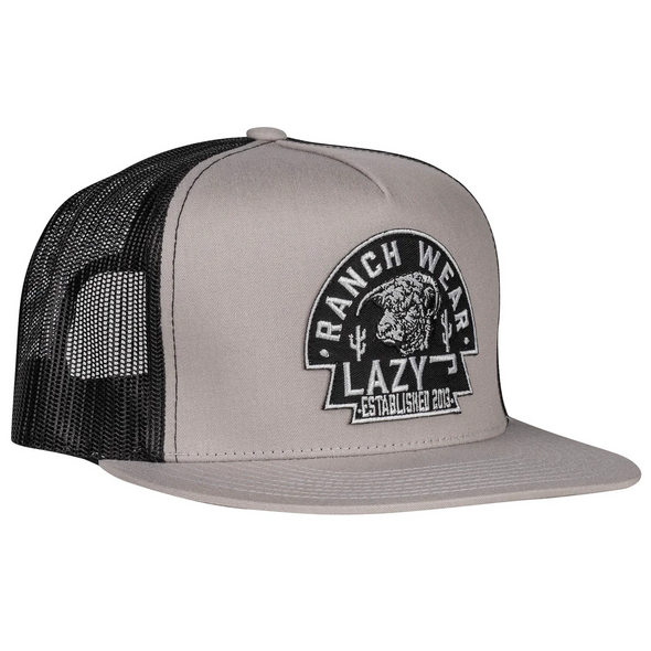 LAZY J RANCH WEAR SILVER &BLACK  ARROWHEAD PATCH - HATS CAP  - SILBLK4ARR