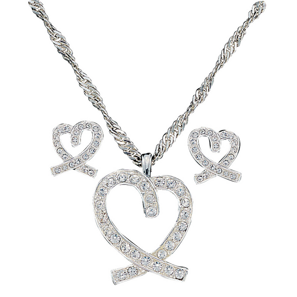 MONTANA SILVERSMITHS RHINESTONES HEART SET - ACCESSORIES JEWELRY SET - JS744